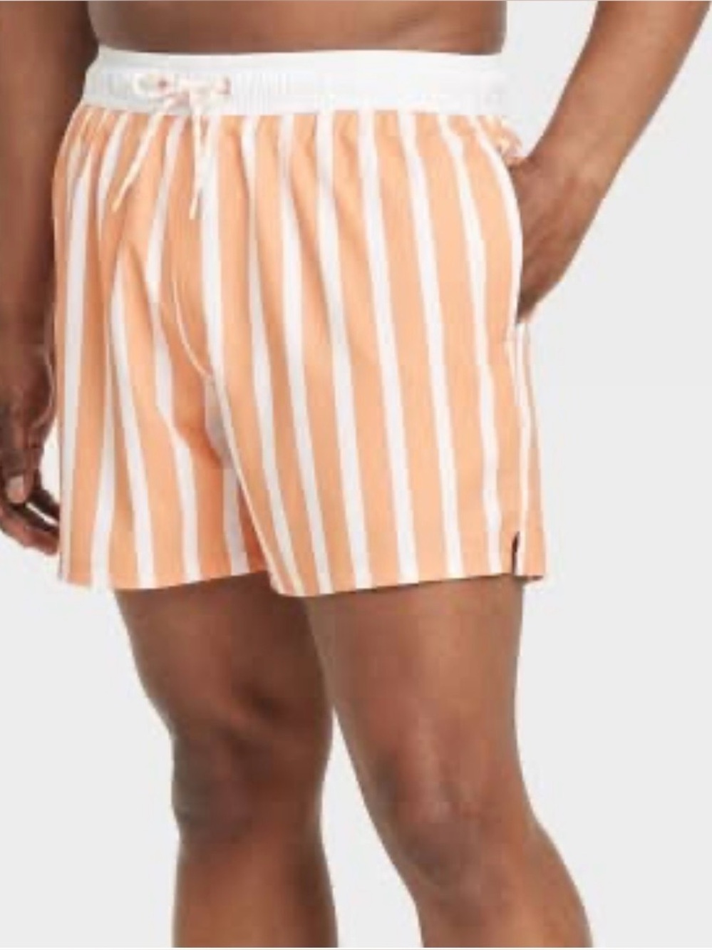 Goodfellow Swim Shorts, Size XXL, NWT, Men's Orange & White Stripes